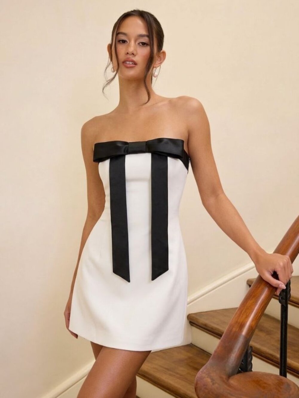 Cider Bandeau Bowknot Mid Rise A-Line Mini Dress — Size Small / US 4 — NWT